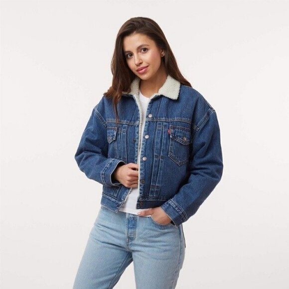 Levi's New Heritage Sherpa Jacket in Hot Head - Picture 1 of 16